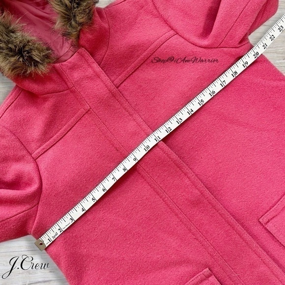 J.Crew pink melon château wool parka with faux fur hood *shop@iamwarrior - Picture 5 of 7